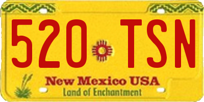 NM license plate 520TSN