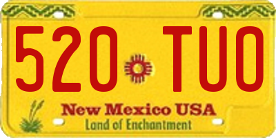 NM license plate 520TUO