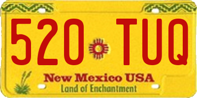 NM license plate 520TUQ