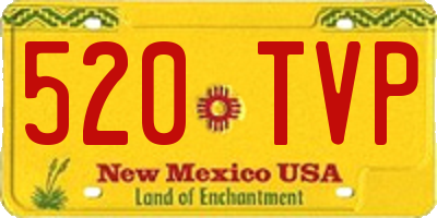 NM license plate 520TVP