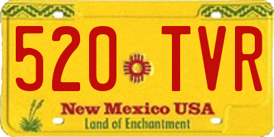 NM license plate 520TVR