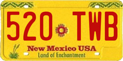NM license plate 520TWB