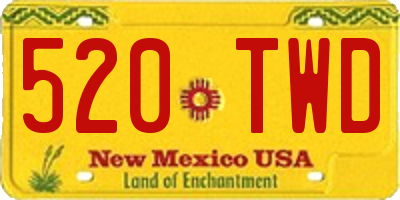 NM license plate 520TWD