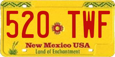 NM license plate 520TWF