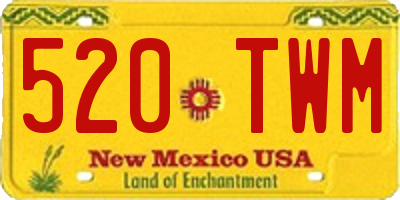 NM license plate 520TWM