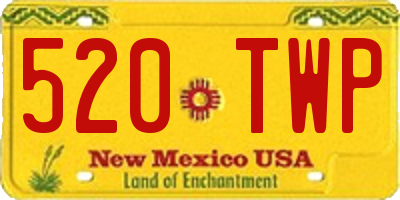 NM license plate 520TWP