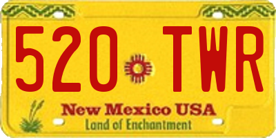 NM license plate 520TWR