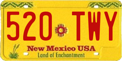 NM license plate 520TWY