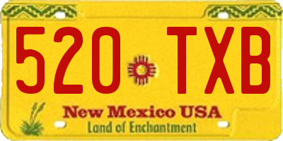 NM license plate 520TXB