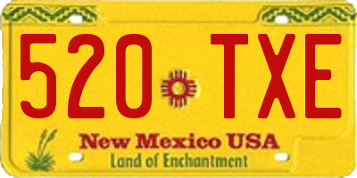 NM license plate 520TXE