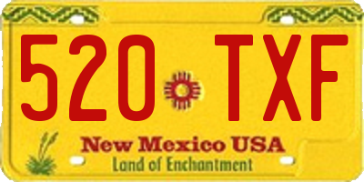 NM license plate 520TXF