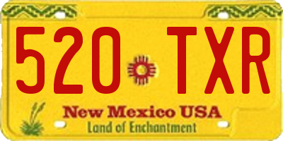 NM license plate 520TXR