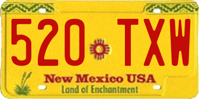 NM license plate 520TXW