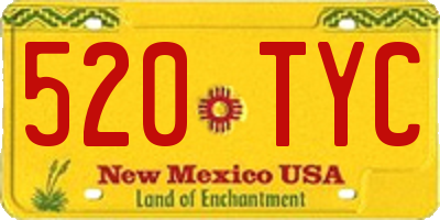NM license plate 520TYC