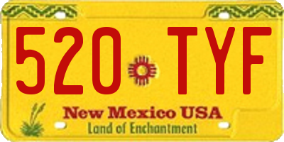 NM license plate 520TYF
