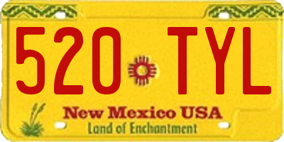 NM license plate 520TYL