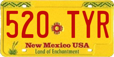 NM license plate 520TYR