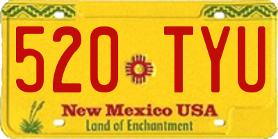 NM license plate 520TYU