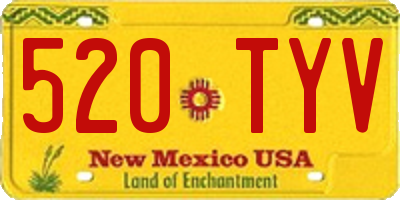 NM license plate 520TYV