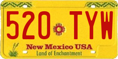 NM license plate 520TYW