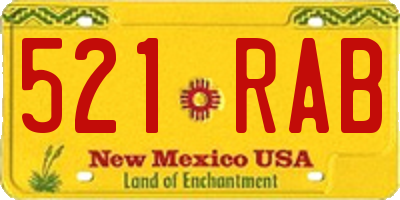 NM license plate 521RAB