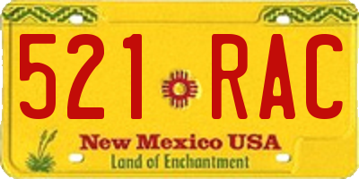 NM license plate 521RAC