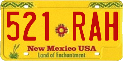 NM license plate 521RAH