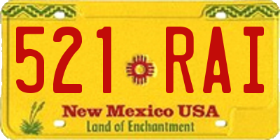 NM license plate 521RAI