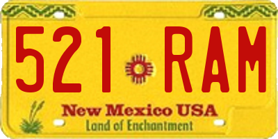 NM license plate 521RAM