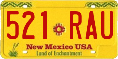 NM license plate 521RAU