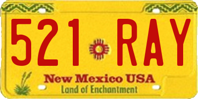 NM license plate 521RAY