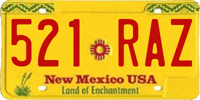 NM license plate 521RAZ