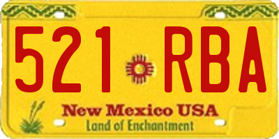NM license plate 521RBA