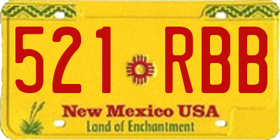 NM license plate 521RBB