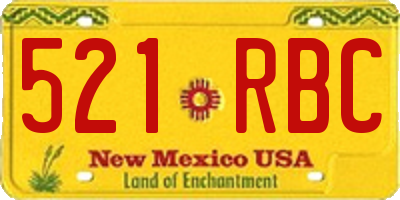 NM license plate 521RBC