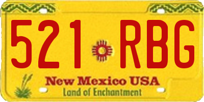 NM license plate 521RBG