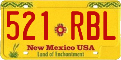 NM license plate 521RBL