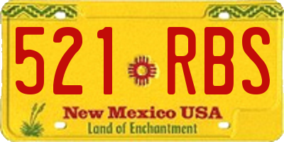 NM license plate 521RBS