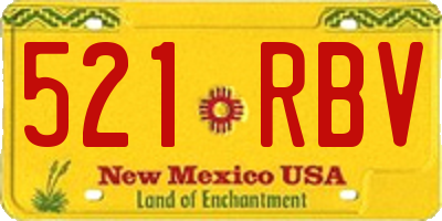 NM license plate 521RBV