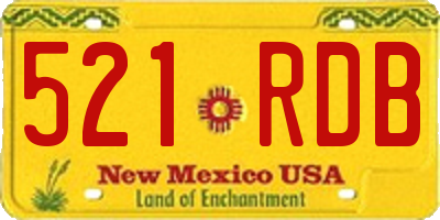 NM license plate 521RDB