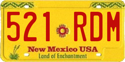NM license plate 521RDM