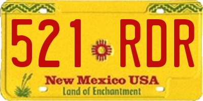 NM license plate 521RDR