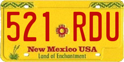 NM license plate 521RDU
