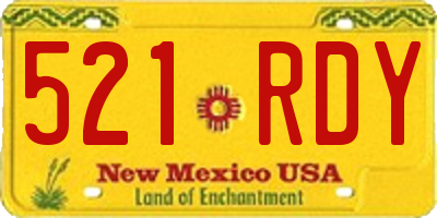 NM license plate 521RDY