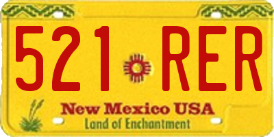NM license plate 521RER