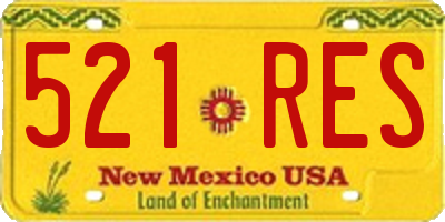 NM license plate 521RES