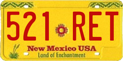 NM license plate 521RET