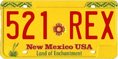 NM license plate 521REX