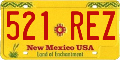 NM license plate 521REZ
