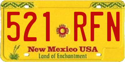 NM license plate 521RFN